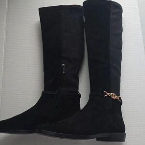 Sam Edelman Black Boots with Gold Accent